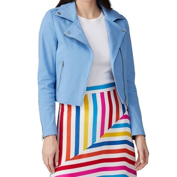 COLOR ME COURTNEY Dennis Biker Jacket Blue - Picture 1 of 7